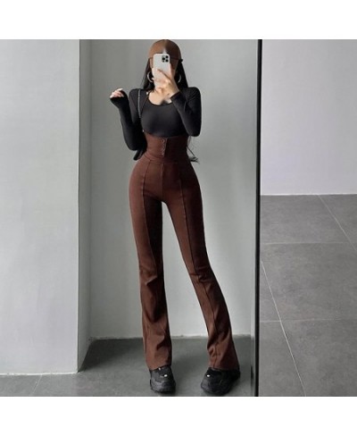 Sexy Fashion Bandage Halter Neck High Waist Slim Skinny Overalls Casual Flare Pants Women's Fashion Trousers Korean Women G9J...