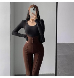 Sexy Fashion Bandage Halter Neck High Waist Slim Skinny Overalls Casual Flare Pants Women's Fashion Trousers Korean Women G9J...