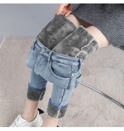 Winter Thicken Warm Pencil Jeans High Waist Stretch Skinny Denim Trousers Vintage Fleece Oversized Vaqueros Pantalones De Muj...