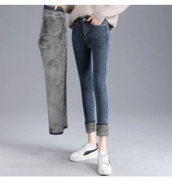 Winter Thicken Warm Pencil Jeans High Waist Stretch Skinny Denim Trousers Vintage Fleece Oversized Vaqueros Pantalones De Muj...