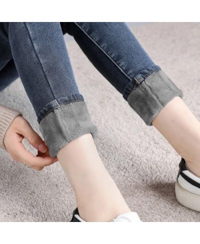 Winter Thicken Warm Pencil Jeans High Waist Stretch Skinny Denim Trousers Vintage Fleece Oversized Vaqueros Pantalones De Muj...