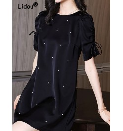 Elegant Fashion Black Temperament Hollow Midi Dress New Summer Dress Women 2022 Office Lady LGrace Vestidos Embroidered Flare...