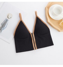 Zipper Crop Top Bra Women Tank Top Sleeveless Camisole Tube Top Lingerie Tank $18.20 - Underwear