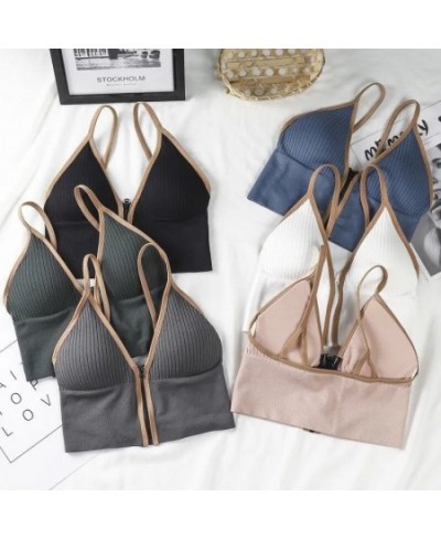 Zipper Crop Top Bra Women Tank Top Sleeveless Camisole Tube Top Lingerie Tank $18.20 - Underwear