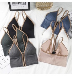 Zipper Crop Top Bra Women Tank Top Sleeveless Camisole Tube Top Lingerie Tank $18.20 - Underwear