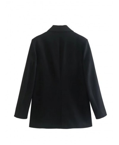 Blazer Women Double Breasted Fashion Woman Blazer 2022 Notched Office Lady Blazer Jackets Solid Korea Style Outwears $56.54 -...