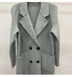 2022 Autumn Winter Elegant Cashmere Windbreaker Coat Women's Double Breasted Casual Trench Ladies Loose Trench Coat $77.22 - ...