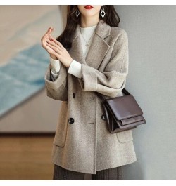 2022 Autumn Winter Elegant Cashmere Windbreaker Coat Women's Double Breasted Casual Trench Ladies Loose Trench Coat $77.22 - ...