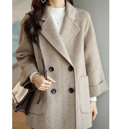 2022 Autumn Winter Elegant Cashmere Windbreaker Coat Women's Double Breasted Casual Trench Ladies Loose Trench Coat $77.22 - ...