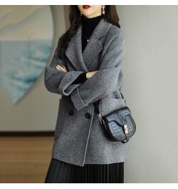 2022 Autumn Winter Elegant Cashmere Windbreaker Coat Women's Double Breasted Casual Trench Ladies Loose Trench Coat $77.22 - ...