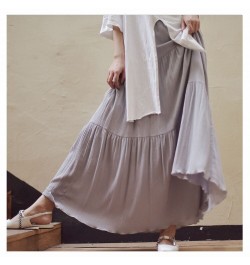 2022 Summer New Women White Long Skirt High Waist Stretch Cotton And Linen Skirts Saia Women A-Line Skirt Faldas Jupe Femme $...