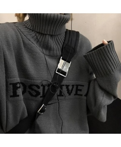 Y2K Clothes Oversized Sweater Pullovers Winter Women Clothing Korean Fashion Knitwears Pull Femme Turtleneck Black Sweaters $...