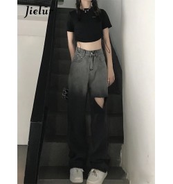 Summer New Sweet Cool Hole Women's Jeans Korean Straight Slim Fashion Pants Female Youthful Light Casual Jeans Woman $46.30 -...