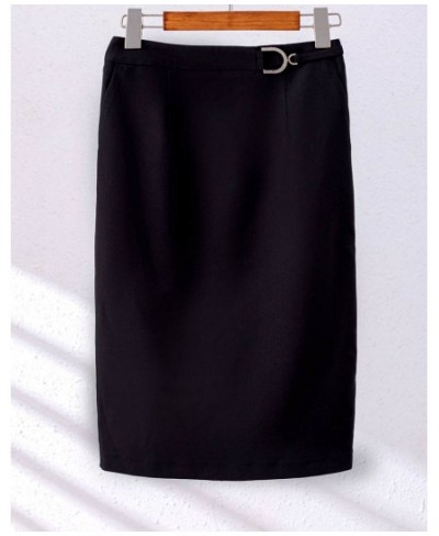Spring Summer Korean Slim Knee Length High Waist Elegant Office Long Skirts Women Oversized Occupation Pencil Skirt $58.51 - ...