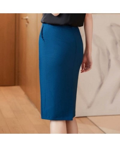 Spring Summer Korean Slim Knee Length High Waist Elegant Office Long Skirts Women Oversized Occupation Pencil Skirt $58.51 - ...