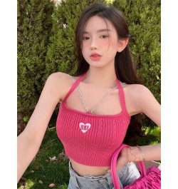 Y2k Clothes Spring/Autumn Sexy Spice Girls Sleeveless Heart Embroidered Camis Top Vest Clavicle Chain Short Vest Women Crop $...