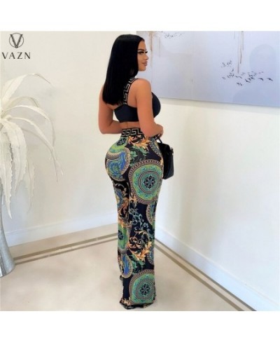 2022 Young Sexy One Off Shoulder Sleeveless + Long Wide Leg Pants Slim Women 2 Piece Set Women Wear $36.68 - Suits & Sets