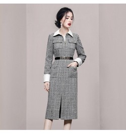 Autumn Winter Woman Long Trench Coat Fashion Korean Office OL Casual Elegant Women's Woolen Tweed Windbreaker $81.18 - Jacket...