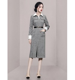 Autumn Winter Woman Long Trench Coat Fashion Korean Office OL Casual Elegant Women's Woolen Tweed Windbreaker $81.18 - Jacket...