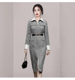 Autumn Winter Woman Long Trench Coat Fashion Korean Office OL Casual Elegant Women's Woolen Tweed Windbreaker $81.18 - Jacket...