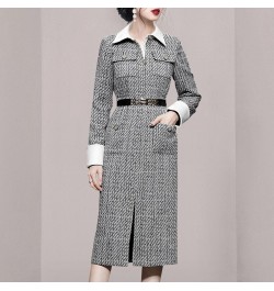 Autumn Winter Woman Long Trench Coat Fashion Korean Office OL Casual Elegant Women's Woolen Tweed Windbreaker $81.18 - Jacket...