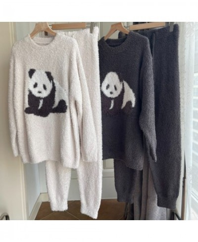 Homewear Room Wear Women Pajamas Set Dress Home Clothes Panda Sleepwear $78.50 - Sleepwears