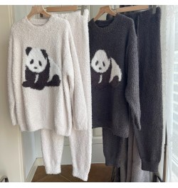 Homewear Room Wear Women Pajamas Set Dress Home Clothes Panda Sleepwear $78.50 - Sleepwears