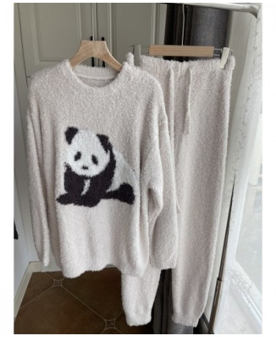 Homewear Room Wear Women Pajamas Set Dress Home Clothes Panda Sleepwear $78.50 - Sleepwears