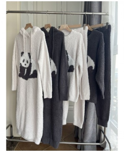 Homewear Room Wear Women Pajamas Set Dress Home Clothes Panda Sleepwear $78.50 - Sleepwears