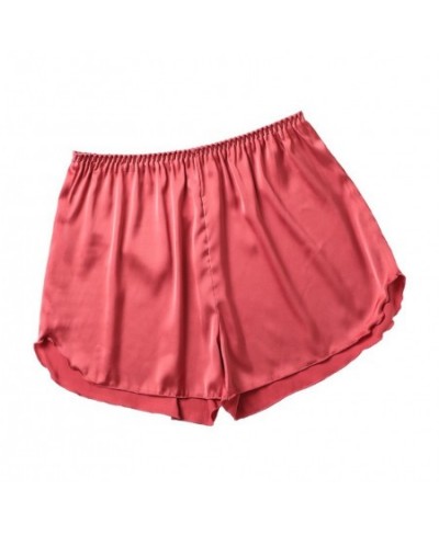 Summer Satin Pajama Shorts Women Korean Style Elastic Waist Shorts Female Sexy Fashion Home Clothes Solid Cool Sleepwear $13....