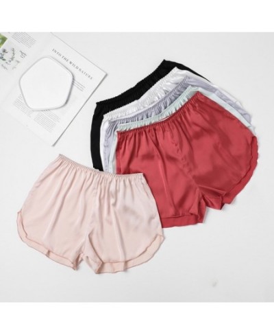 Summer Satin Pajama Shorts Women Korean Style Elastic Waist Shorts Female Sexy Fashion Home Clothes Solid Cool Sleepwear $13....