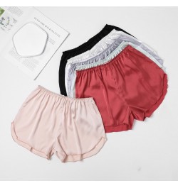 Summer Satin Pajama Shorts Women Korean Style Elastic Waist Shorts Female Sexy Fashion Home Clothes Solid Cool Sleepwear $13....