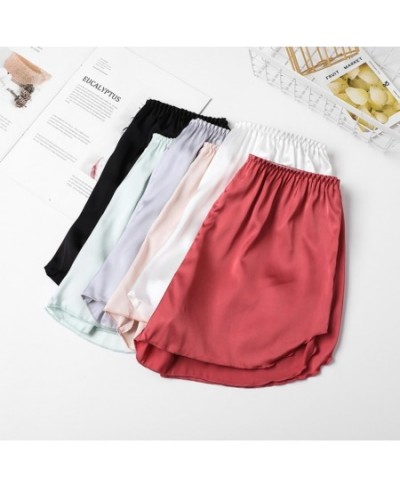 Summer Satin Pajama Shorts Women Korean Style Elastic Waist Shorts Female Sexy Fashion Home Clothes Solid Cool Sleepwear $13....