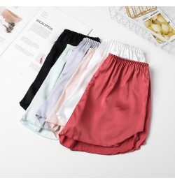 Summer Satin Pajama Shorts Women Korean Style Elastic Waist Shorts Female Sexy Fashion Home Clothes Solid Cool Sleepwear $13....