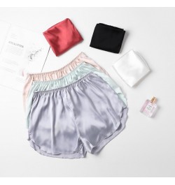 Summer Satin Pajama Shorts Women Korean Style Elastic Waist Shorts Female Sexy Fashion Home Clothes Solid Cool Sleepwear $13....