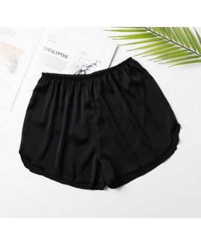 Summer Satin Pajama Shorts Women Korean Style Elastic Waist Shorts Female Sexy Fashion Home Clothes Solid Cool Sleepwear $13....