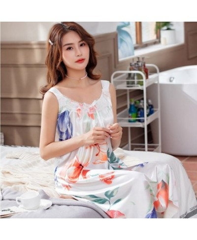 Nightgowns Women Summer 5XL Kawaii Print Large Size Students Elegant Trendy Sleepwear Femme Chic Sleeveless Knee-Length Popul...