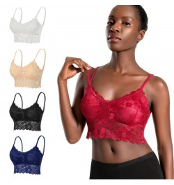 2022 new women's plus-size no underwire gathering comfortable bra cover simple natural lace anti-exposing breast wrap bra $16...