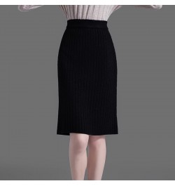 60-72CM High Waist Skirts Women Autumn Winter Warm Knitted Pencil Skirt Solid color Ribbed Skirts women $34.53 - Skirts