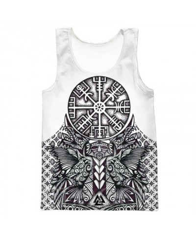 Summer Fashion Viking Tattoo Print Tank Top T-Shirt Men Women Gym Street Tank Top Fitness Fashion Men Women Clothing $26.60 -...