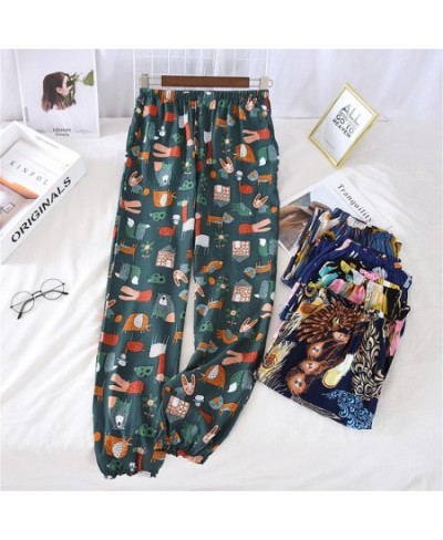 Spring Summer Printed Home Pants Women Thin Soft Sleep Pants Japanese Style Loose Sweat Trousers Femme Plus Size Bottoms $27....