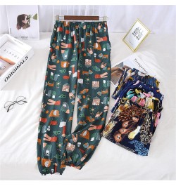 Spring Summer Printed Home Pants Women Thin Soft Sleep Pants Japanese Style Loose Sweat Trousers Femme Plus Size Bottoms $27....