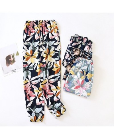 Spring Summer Printed Home Pants Women Thin Soft Sleep Pants Japanese Style Loose Sweat Trousers Femme Plus Size Bottoms $27....