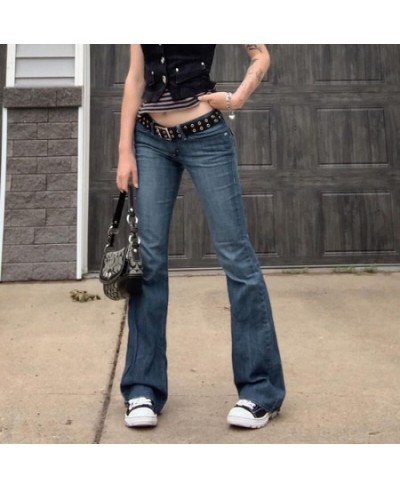 2000s Aesthetics Slim Low Waist Flare Pants E-girl Vintage Pockets Solid Long Pants Autumn 90s Fashion Black Trousers $40.09 ...