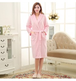 Women Men Soft Warm Coral Fleece Long Bathrobe Winter Kimono Flannel Bath Robe Nightgown Womens Dressing Gown Male Sleepwear ...