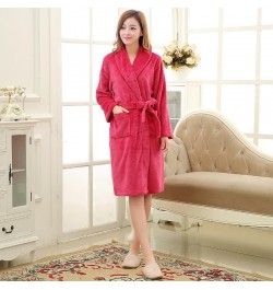 Women Men Soft Warm Coral Fleece Long Bathrobe Winter Kimono Flannel Bath Robe Nightgown Womens Dressing Gown Male Sleepwear ...