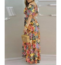 2022 New Women's Dress Long Fashion Printed Split Thigh Strap Wrapped Skirt $45.80 - Dresses