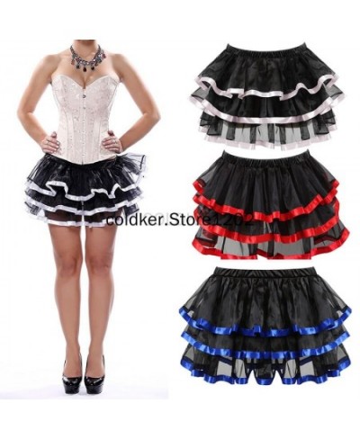 Ladies Lolita Style Kawaii Puffy Skirt Mesh Half Cake Pleated Skirt Corset Versatile Super Short Party Dance Skirts for Women...