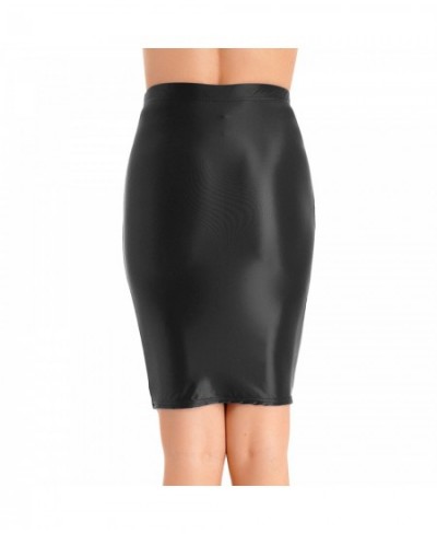 Women Glossy Sexy Mini Skirt High Waist Pencil Bodycon Skirt Stretchy Solid Color Skirt for Club Pole Dancing Party Show $20....