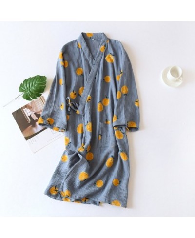 Japanese kimono dressing gown spring and autumn ladies cotton crepe cloth thin summer bathrobe home service sleepwear bath ro...